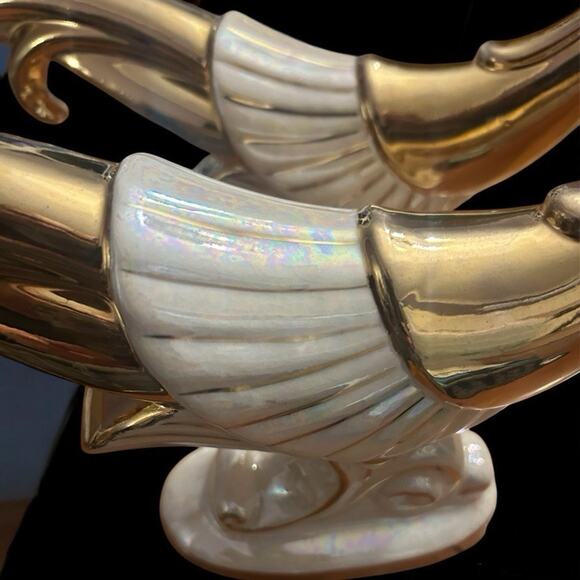 Vintage -MCM -Pair Of Belmonte Porcelain Gold Pheasants 12 In- Perfect Condition - Picture 10 of 10